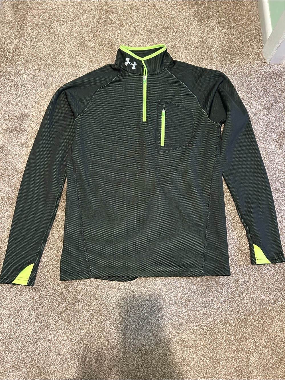 Under Armour Black Pullover with Neon Green Trim